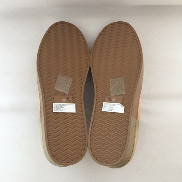 Free People Gold Varsity Slip On Sneakers NWOB - Picture 7 of 7